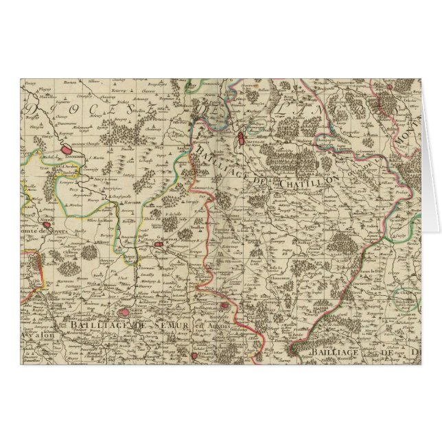 Stadsområden för Frankrike Hälsningskort (Framsidan Horizontal)