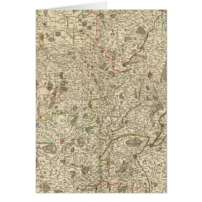 Stadsområden för Frankrike Hälsningskort (Framsidan)