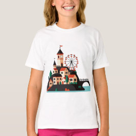 Stadspanorama med pariserhjul t shirt