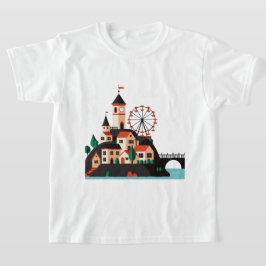 Stadspanorama med pariserhjul t shirt