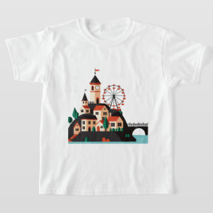 Stadspanorama med pariserhjul t shirt