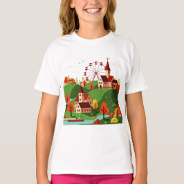 Stadspanorama med pariserhjul t shirt
