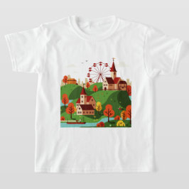 Stadspanorama med pariserhjul t shirt