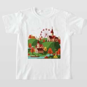 Stadspanorama med pariserhjul t shirt