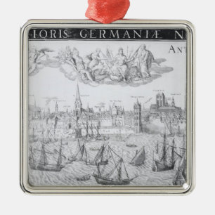 Stadsplan av Antwerp, 1549 Julgransprydnad Metall