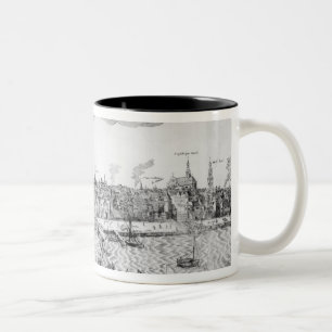 Stadsplan av Antwerp, 1549 Två-Tonad Mugg