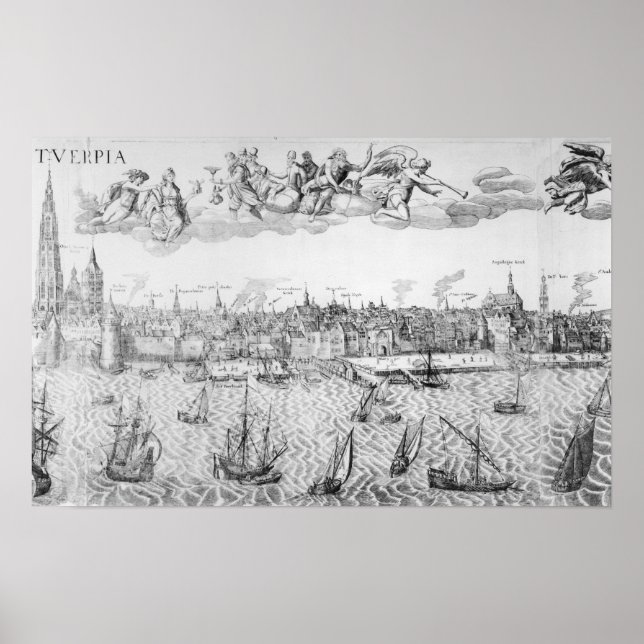 Stadsplanen för Antwerpen, 1549 Poster (Framsidan)