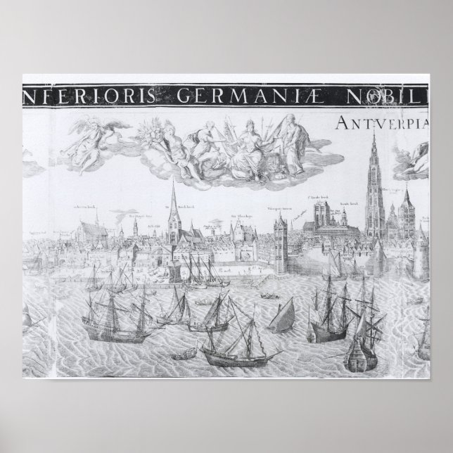 Stadsplanen för Antwerpen, 1549 Poster (Framsidan)