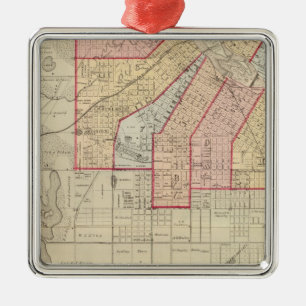 Stadsplanen för Minneapolis och Vicinity Julgransprydnad Metall