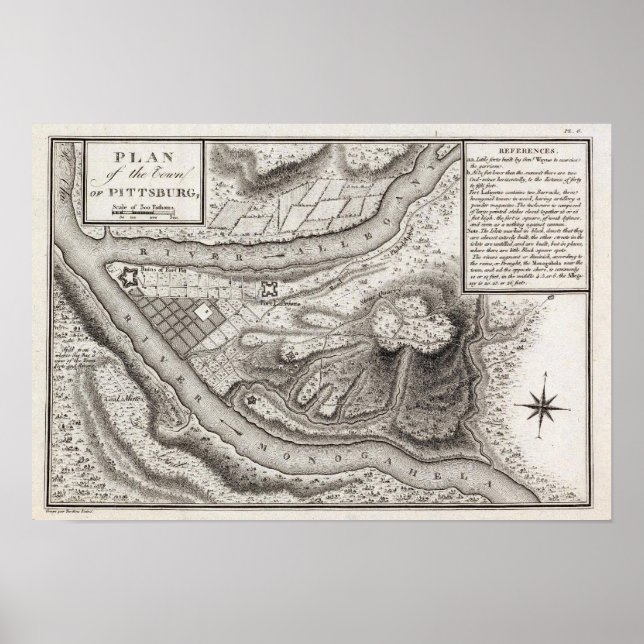 Stadsplanen för Pittsburg Poster (Framsidan)