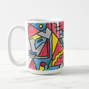 Stadsscenarie - Modern Bauhaus Geometrisk Akvarell Kaffemugg