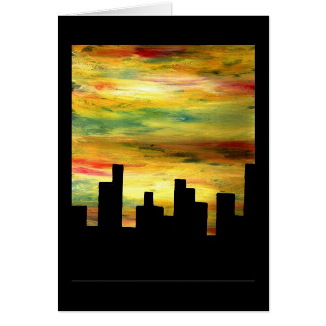 stadssilhouette hälsningskort (Framsidan)
