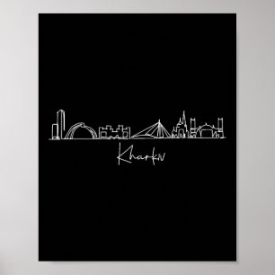 Stadssiluett Kharkov Kharkiv Ukraina Poster