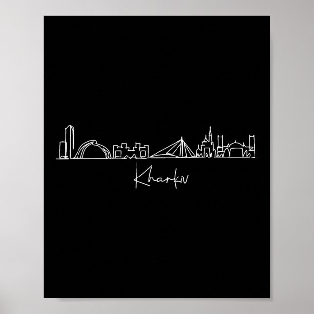 Stadssiluett Kharkov Kharkiv Ukraina  Poster (Framsidan)