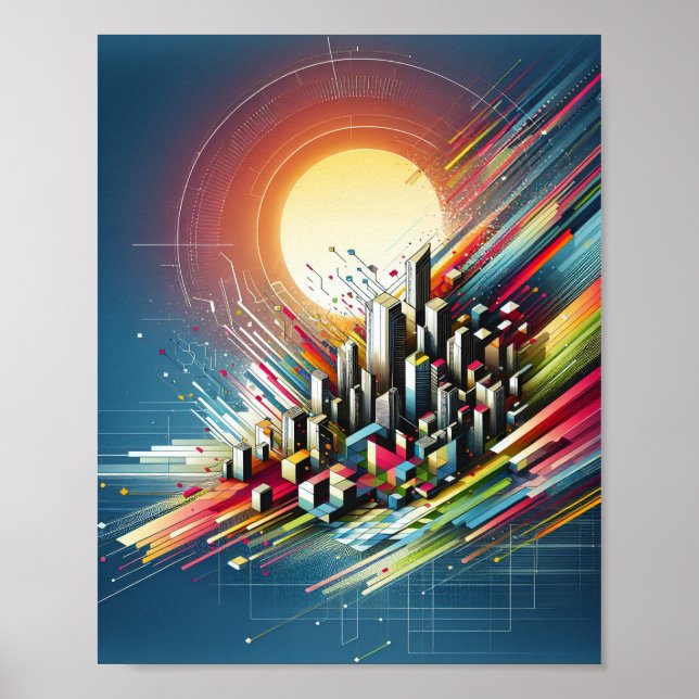 Stadssiluett Konstaffisch Poster (Framsidan)