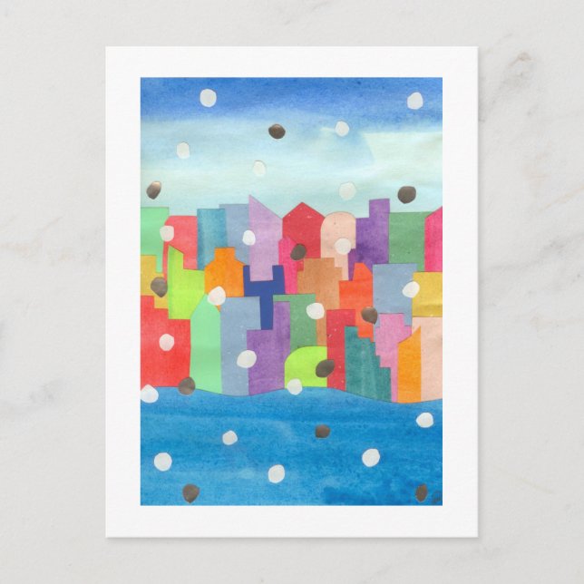 Stadssnöstorm Vykort (Framsida)