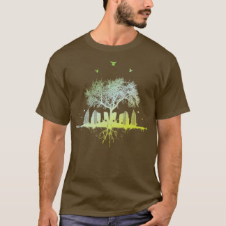 Stadsstadens stad träd t shirt