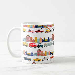 Stadstransportfordon Lastbilar Bilar Barn Kaffemugg