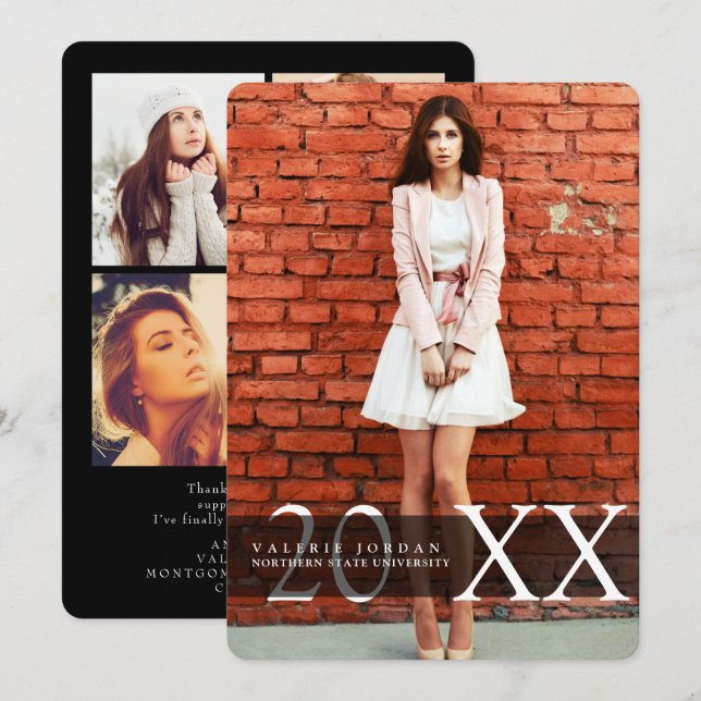 Stadsutbildad, Examenhändelser Inbjudningar (Fram/baksida)