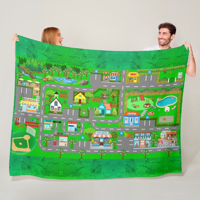 Stadsvägar för bilar fleecefilt (På plats)