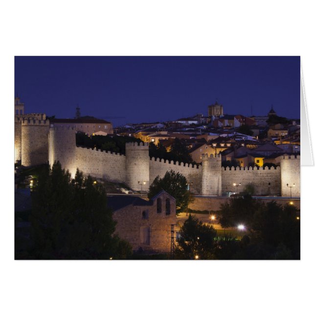 Stadsväggar från Los Cuarto Postes, dusk Hälsningskort (Framsidan Horizontal)