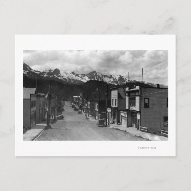Stadsvy för Cordova, Alaska-foto Vykort (Framsida)