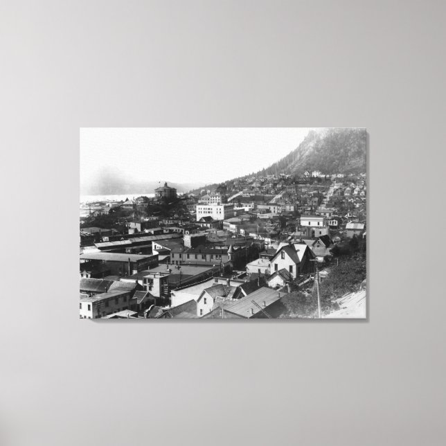 Stadsvy för Juneau, Alaska-foto 3 Canvastryck (Framsida)