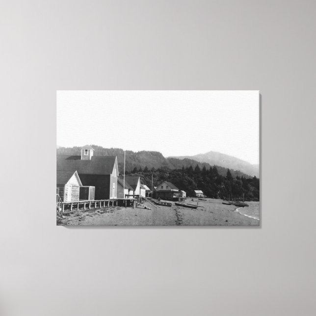 Stadsvy för Seldovia, Alaska-foto Canvastryck (Framsida)