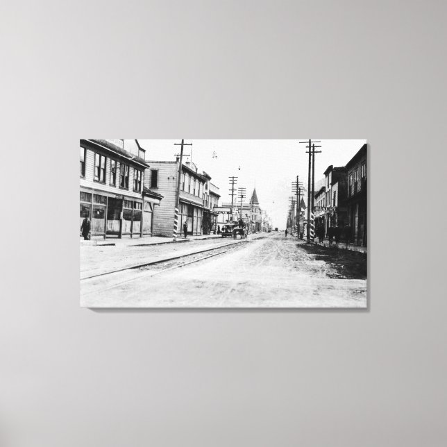 Stadsvy för Skagway, Alaska-foto Canvastryck (Framsida)