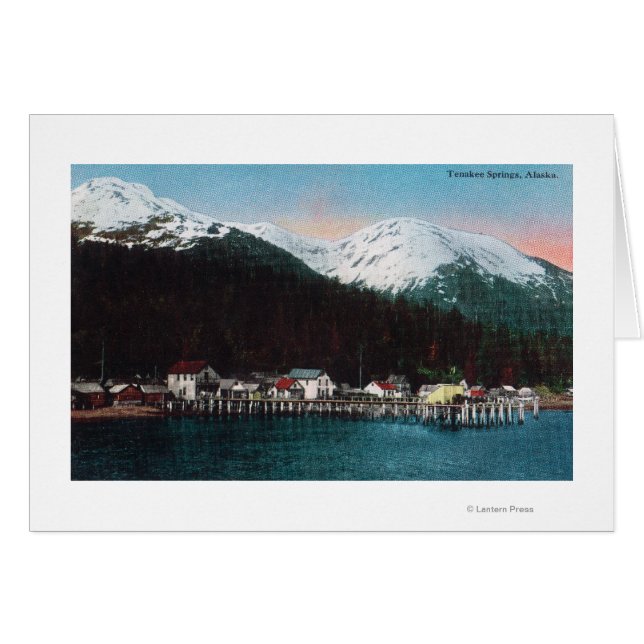 Stadsvy med DocksTenakee Vår, AK Hälsningskort (Framsidan Horizontal)