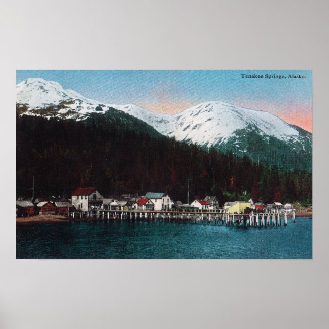 Stadsvy med DocksTenakee Vår, AK Poster (Framsidan)