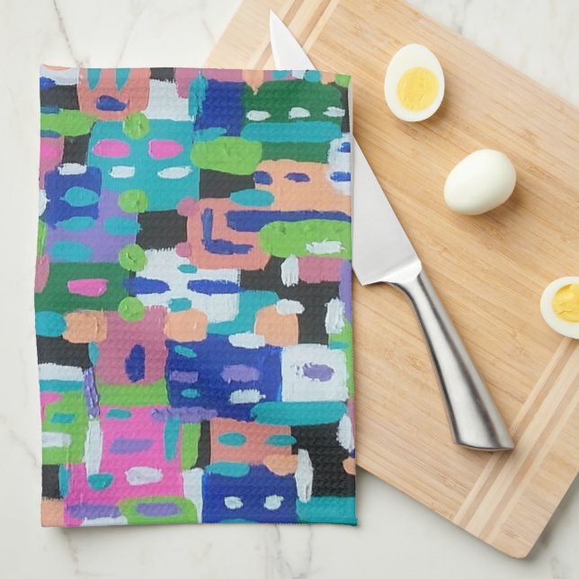 Stadsvy vid nattutskrift kökshandduk (Vikt i Fjärdedel)