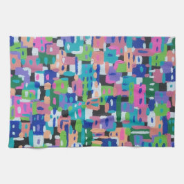 Stadsvy vid nattutskrift kökshandduk