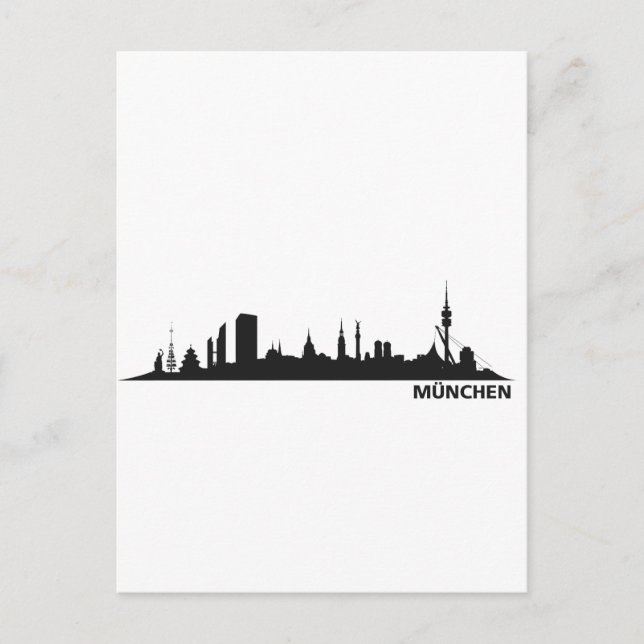 Stadt München - Skyline 1c Vykort (Framsida)