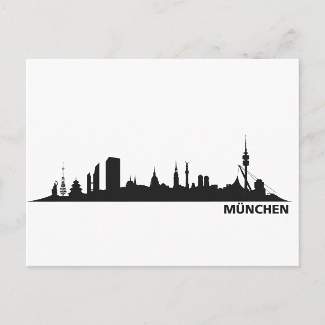 Stadt München - Skyline 1c Vykort (Framsida)