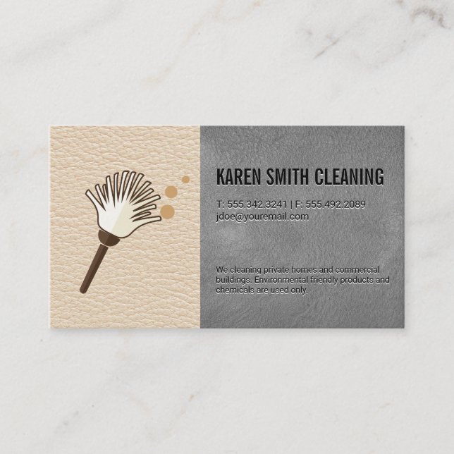 Städtjänst | Läderbakgrund Visitkort (Framsida)