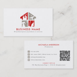 Städtjänst Modern Logotyp & QR-kod Visitkort