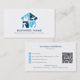 Städtjänst Modern Logotyp & QR-kod Visitkort