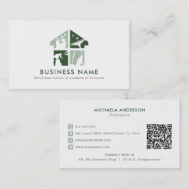 Städtjänst Modern Logotyp & QR-kod Visitkort