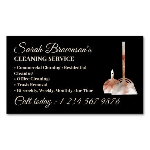 Städtjänst Städhjälp Vattenfärg Beige Magnetiska Visitkort