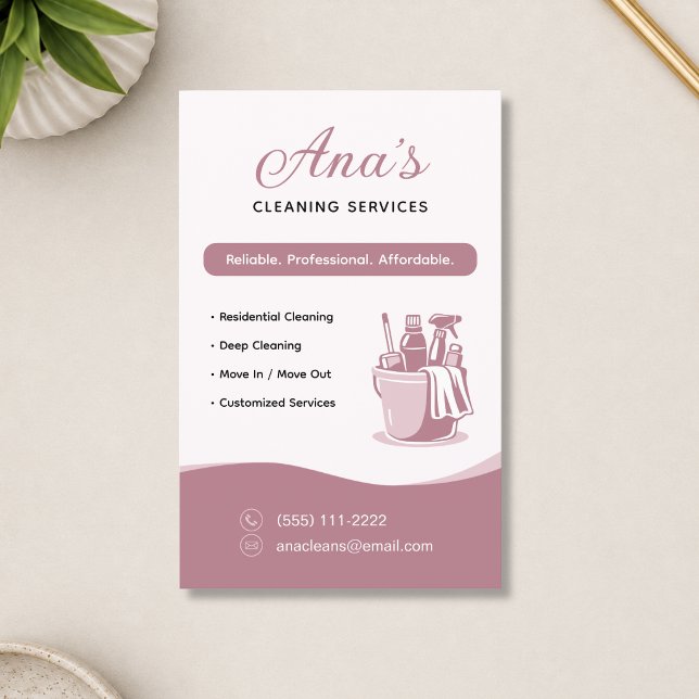 Städtjänster Dusty Rose Flygblad (House Cleaning Services Dusty Rose Flyer)