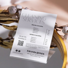 Städtjänster Hemstädning Pris Svart Och Vitt Flygblad