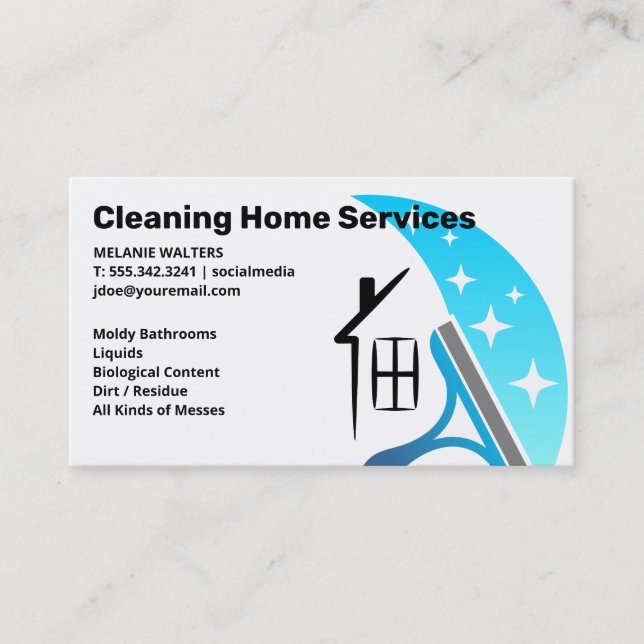 Städtjänster | Squeegee Home Logotyp Visitkort (Framsida)
