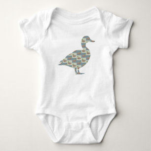 Stående Anka med Mallard Anka Diagonal Mönster T Shirt