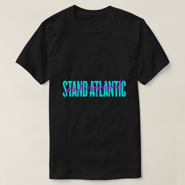 Stående atlantisk Rosa Elephant - Blue Classic T-S T Shirt (Design framsida)