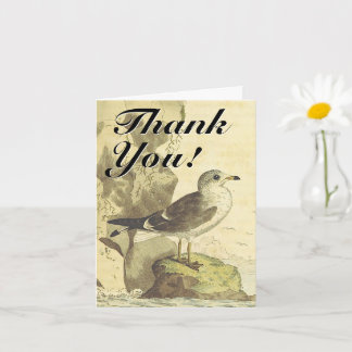 Stående Bird, Vintage Stil, "Tack!" Kort
