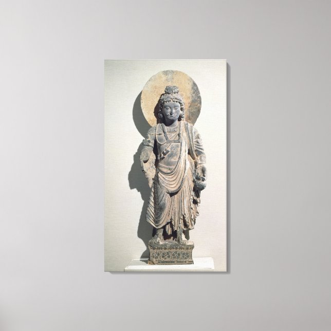 Stående Bodhisattva Maitreya, 300-talet Canvastryck (Framsida)