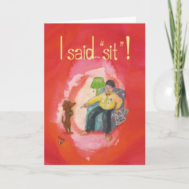 Stående Dachshund - roligt kort för att få bra häl (Framsida)