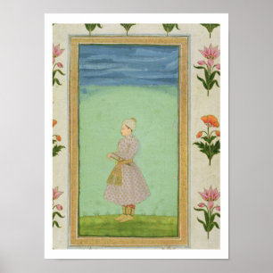 Stående figur av en pojke med en smyckad dolk i poster