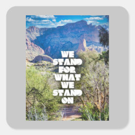 Stående Fyrkantigt Klistermärke